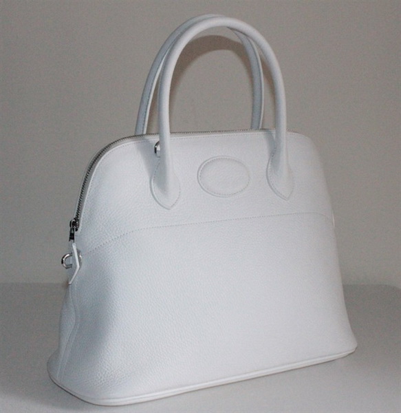 High Quality Replica Hermes Bolide Togo Leather Tote Bag White 509084 - Click Image to Close